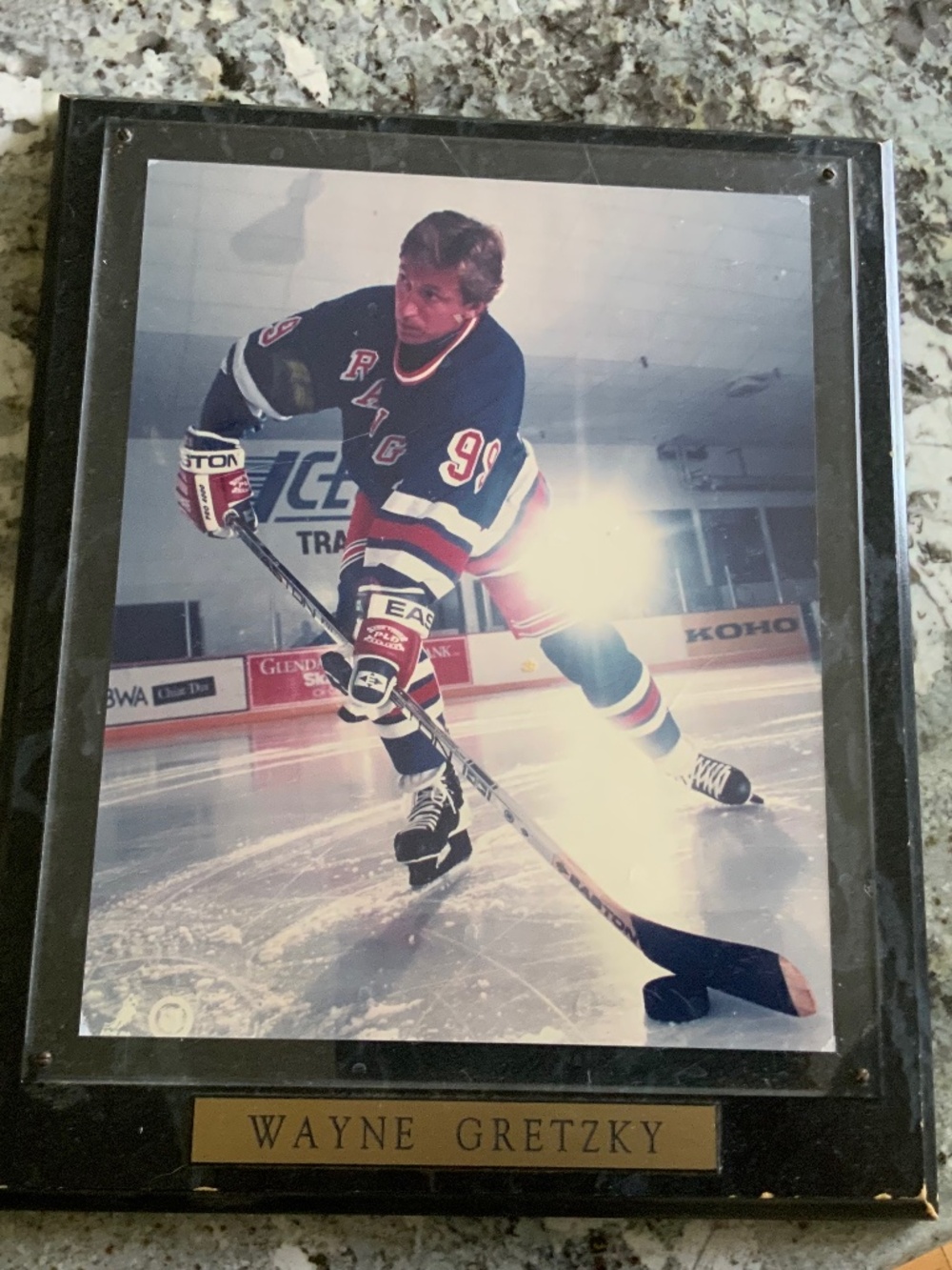 Wayne Gretzky photo under glass. Unsigned
